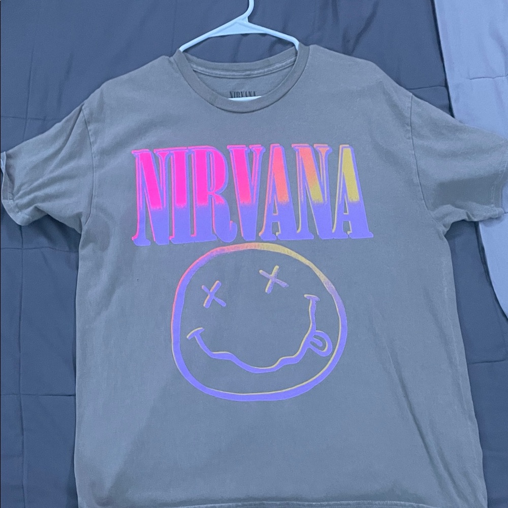 NIRVANA Kids Tee - Gray with Rainbow Print